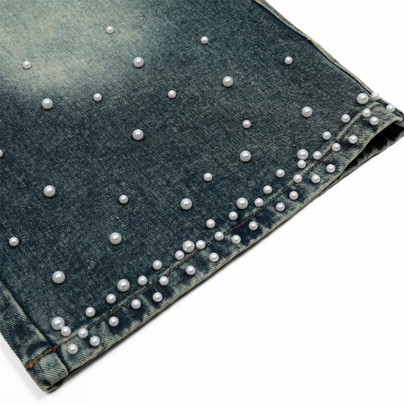 Summer New Mens Jeans Shorts Japanese Streetwear Embroidered Flares Straigth Jeans Shorts Washed Distress Fashion Casual Y2k Shorts Male