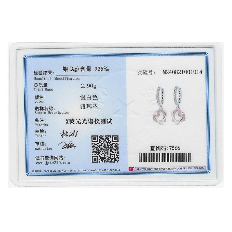 Women Earrings 925 Silver Classic Double Heart Hoop Earrings For Anniversary Wedding Jewelry Gifts