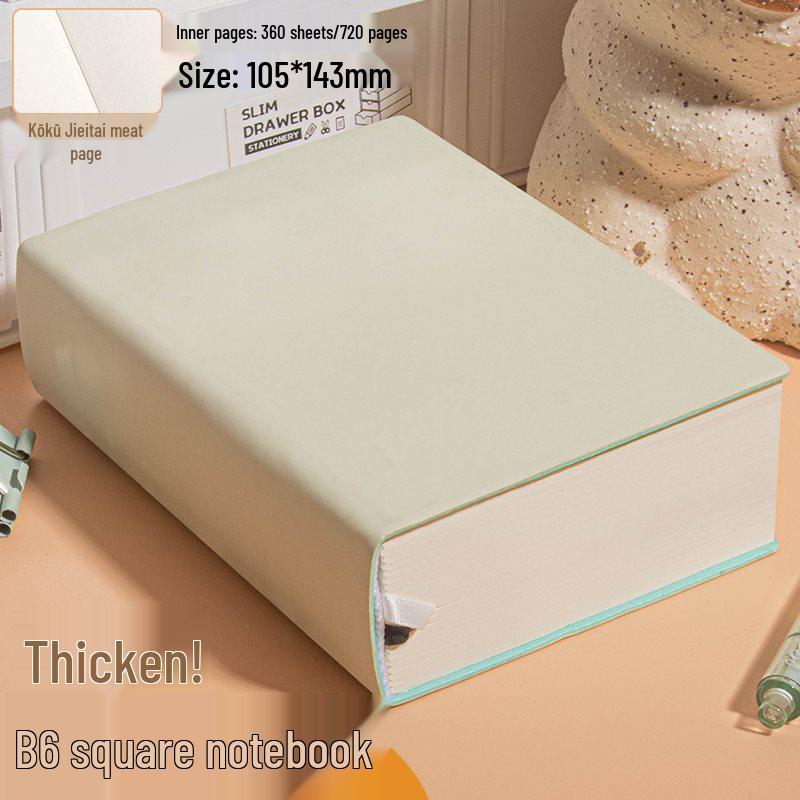 Extra Thick A6 Grid Notebook: Xiaohongshu Style, Ideal for Students & Office Use