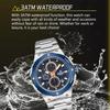 Man Quartz Watch Luxury Luminous Chronograph Wristwatch Stainless Steel Waterproof Men Date Calendar Clock