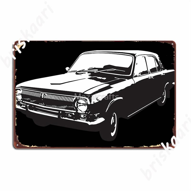 Volga Gaz 24 Metallskylt Vägg Grotta Retro Bar Grotta Poster Plåtskylt Affischer