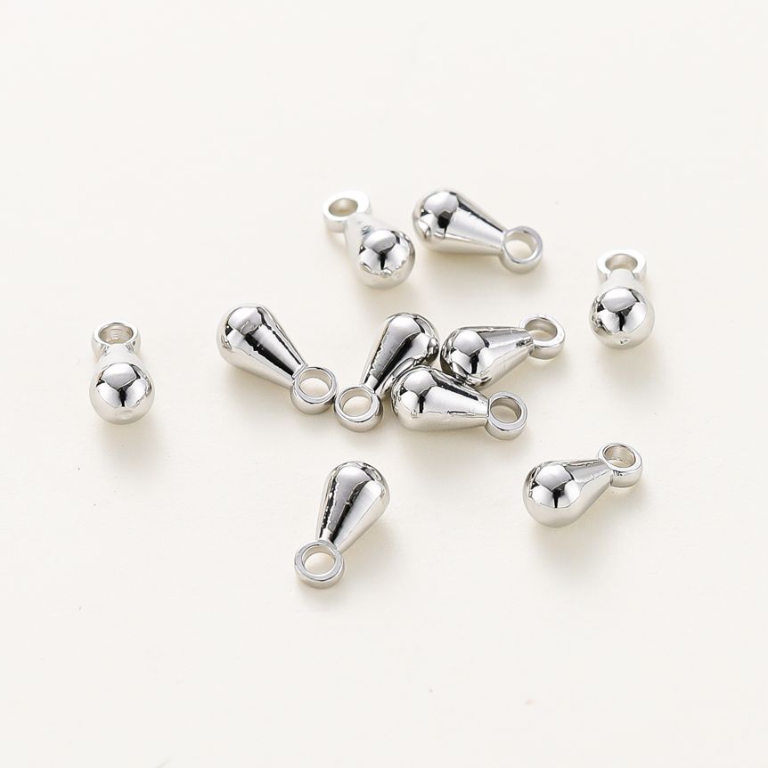 50pcs/lot 14K 18K Gold Water Drop Tail Extender Chain Beads Pendanets Connector End Beads For DIY Jewelry Handmade Accessories
