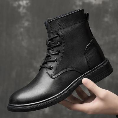 High Quality Men's Boots Genuine Leather Men Boots Autumn Winter Fashion Shoes Men Design Luxury Motorcycle Boots Outdoor Shoes