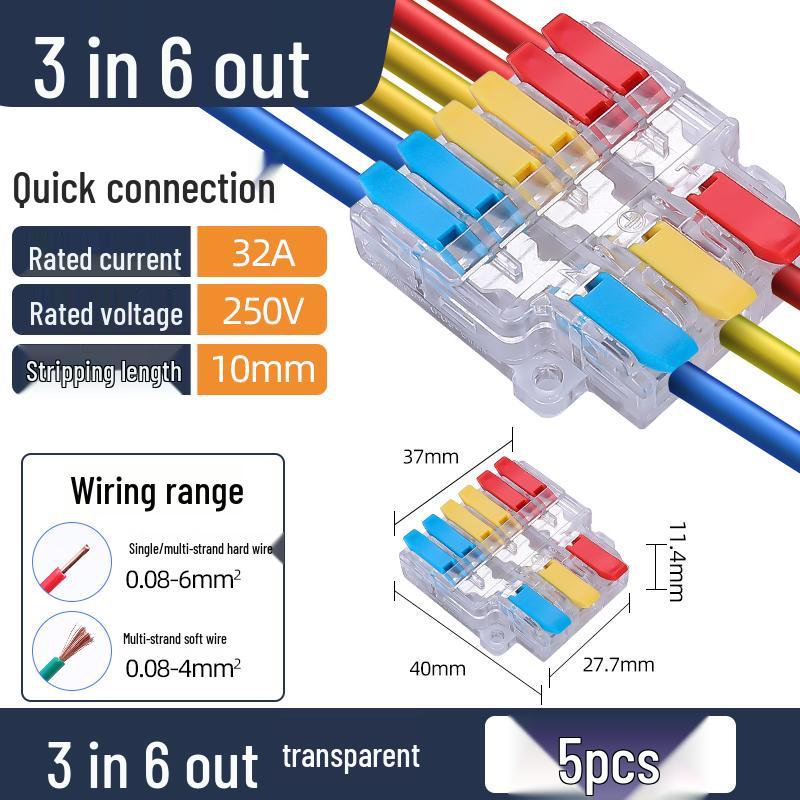 Quick Wire Terminal Snap Connector for Tube Light