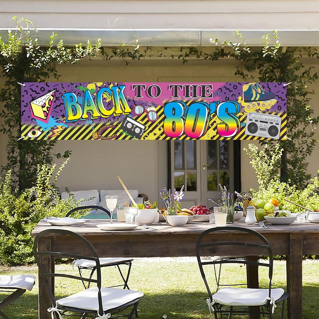 80s Party Decorations Back To The 80s Banner Backdrop, 1980s Hip Hop Graffiti Party Supplies, Throwback 80's Birthday Party Photo Booth Props Yard