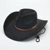 European and American suede warped edge western cowboy hat men and women outdoor curled brim ethnic style top hat felt hat