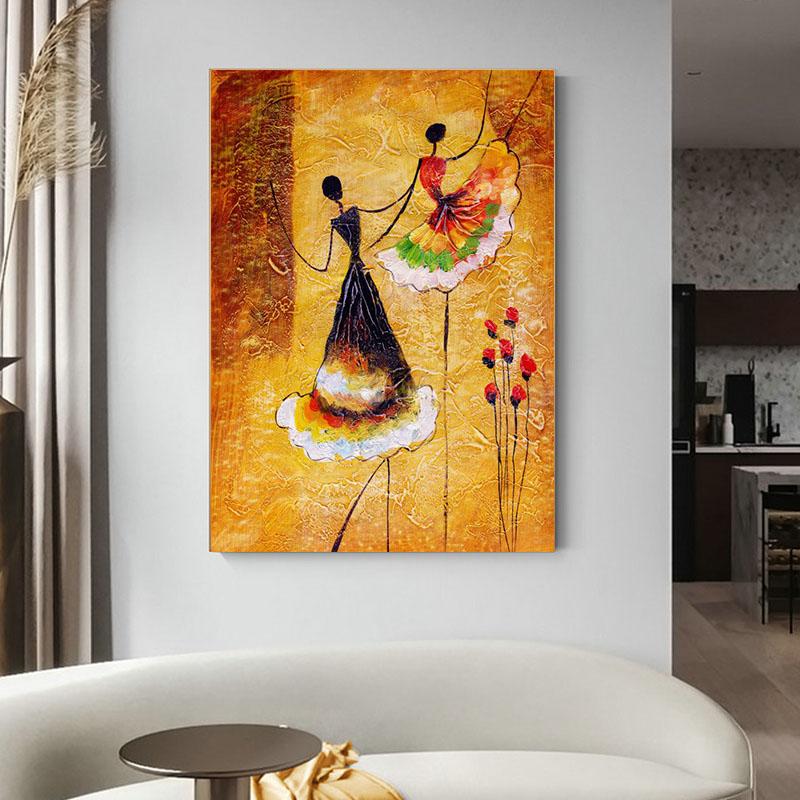 

Абстрактная девушка танцует балет, картина маслом на холсте, красочные постеры и принты, настенные художественные фотографии, домашний декор для гостиной, без рамки 21*30cm