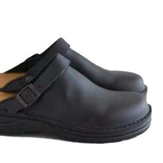 Men's Plus Size Peep Toe Buckle Strap Sandals - Wedge Heel (Size 48)
