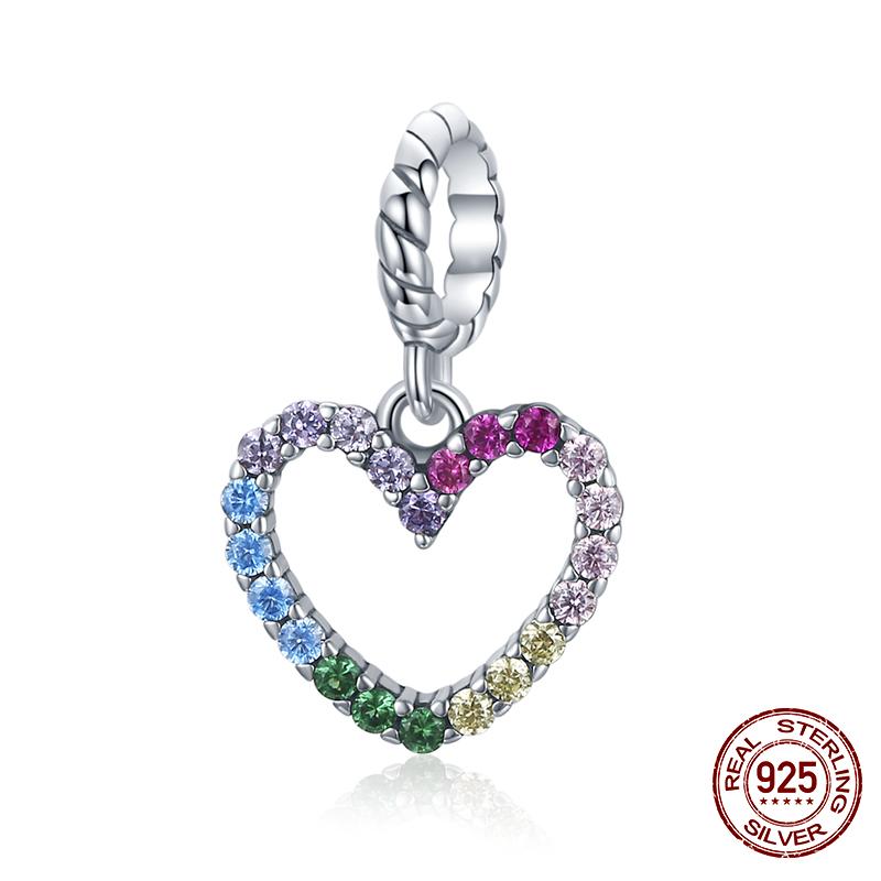 

WOSTU 100% 925 Silver Heart Vintage Charms Beads Fit DIY Bracelets Necklace Mother s Day Jewelry Gifts for Mom 5mm