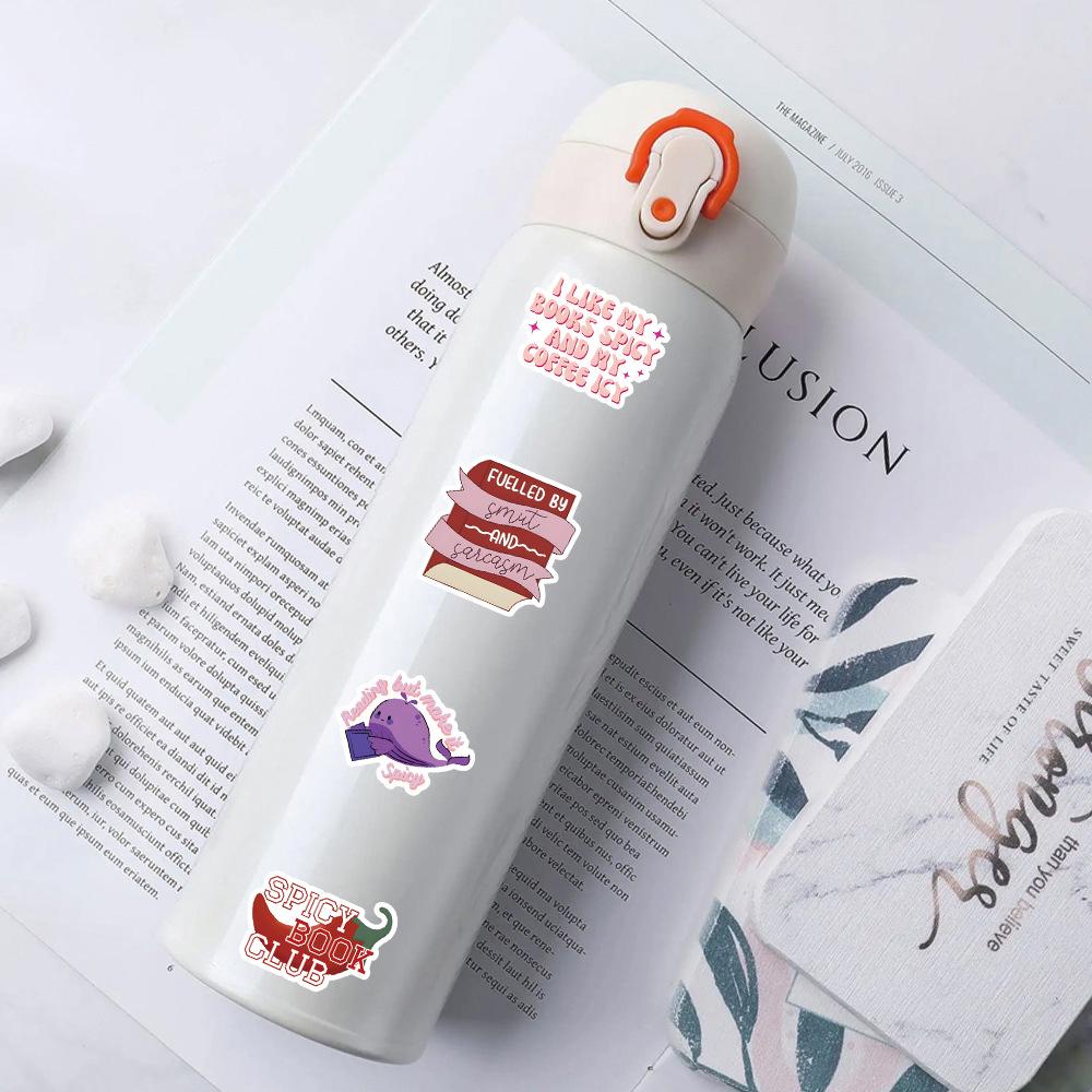 10 30 50Pcs Smut Pink Romance Bookish Book Reading Stickers Kindle Aesthetic Girls Decals Waterproof Diy Phone Laptop Diary