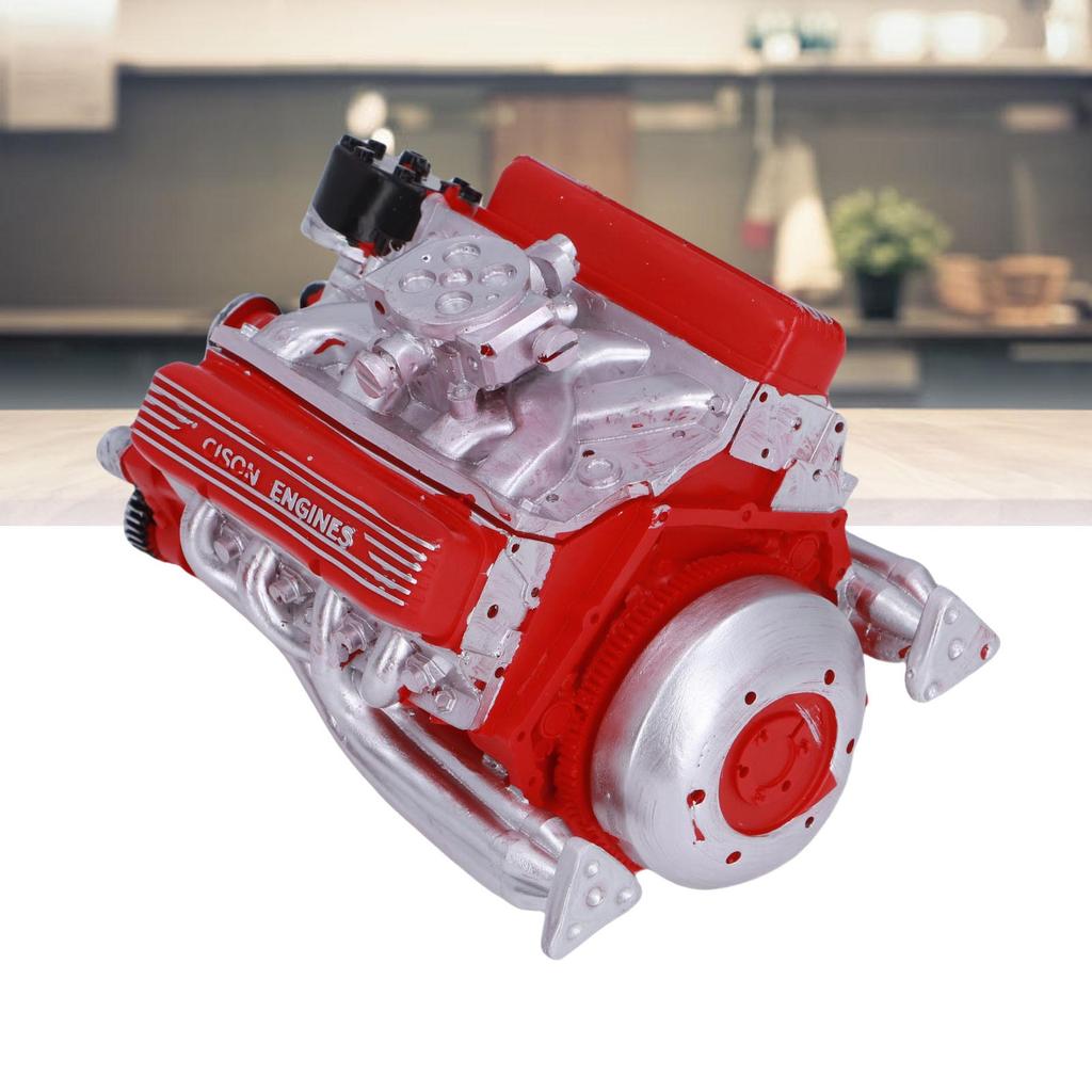 V8 Engine Building Resin V8 Car Engine Model Desktop Display Ornament Home Decoration for Teens Adults
