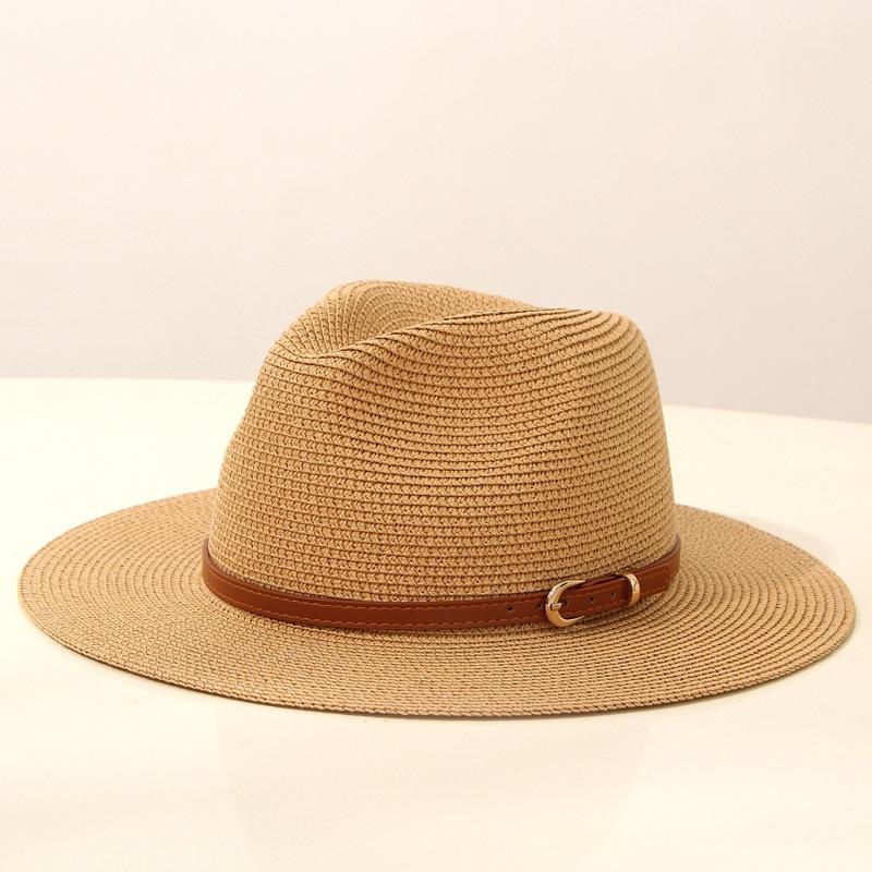 JYL TS DIY Panama Straw Hat White Belt Decor Sun Protection Woven Straw
