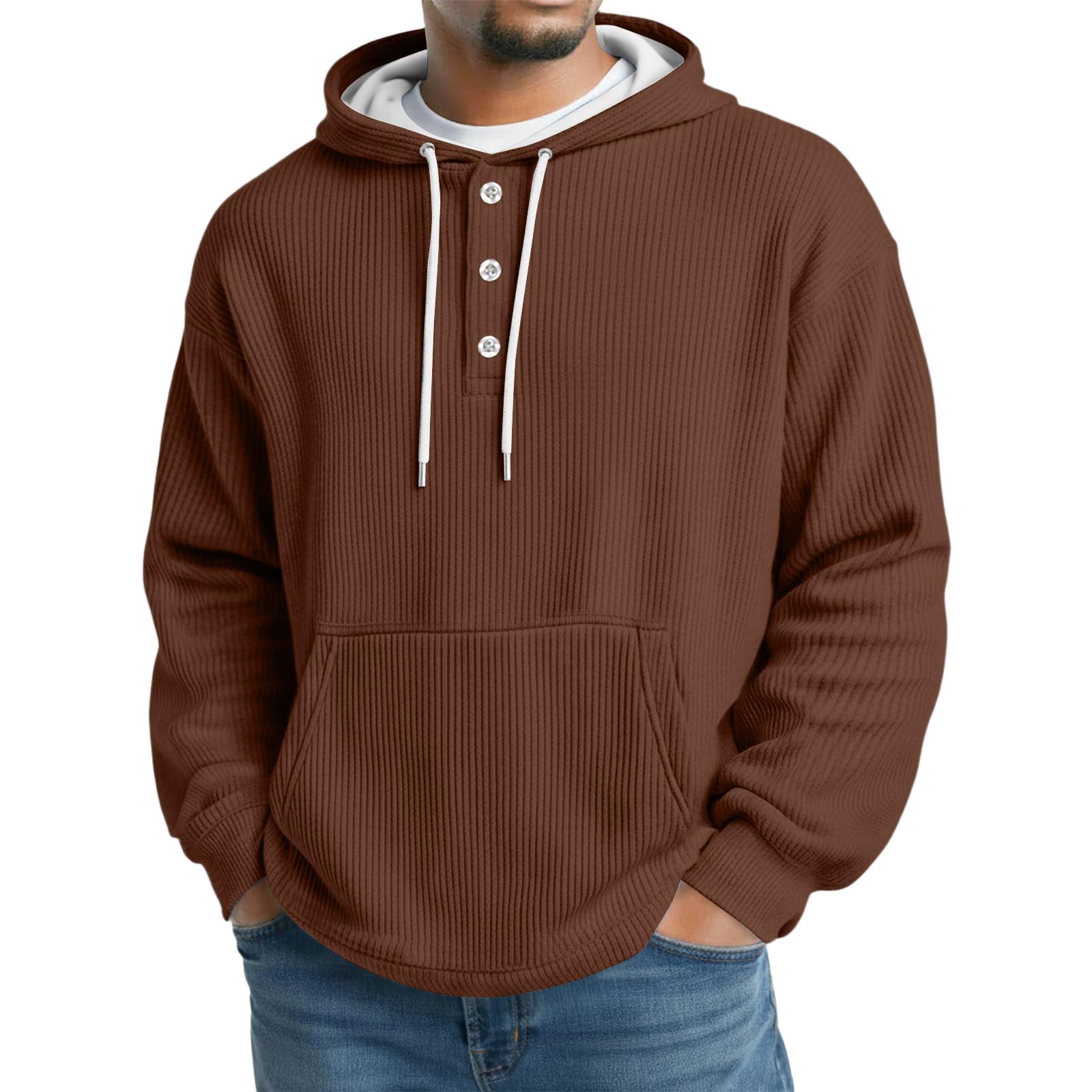 

Men s Knit Hooded Sweatshirt Casual Long-Sleeve Sweatshirt S