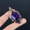 Amethyst Pendant Gemstone Jewelry, 999 Copper Wire Wrapped Pendant, Gift For Women Handmade Pendant