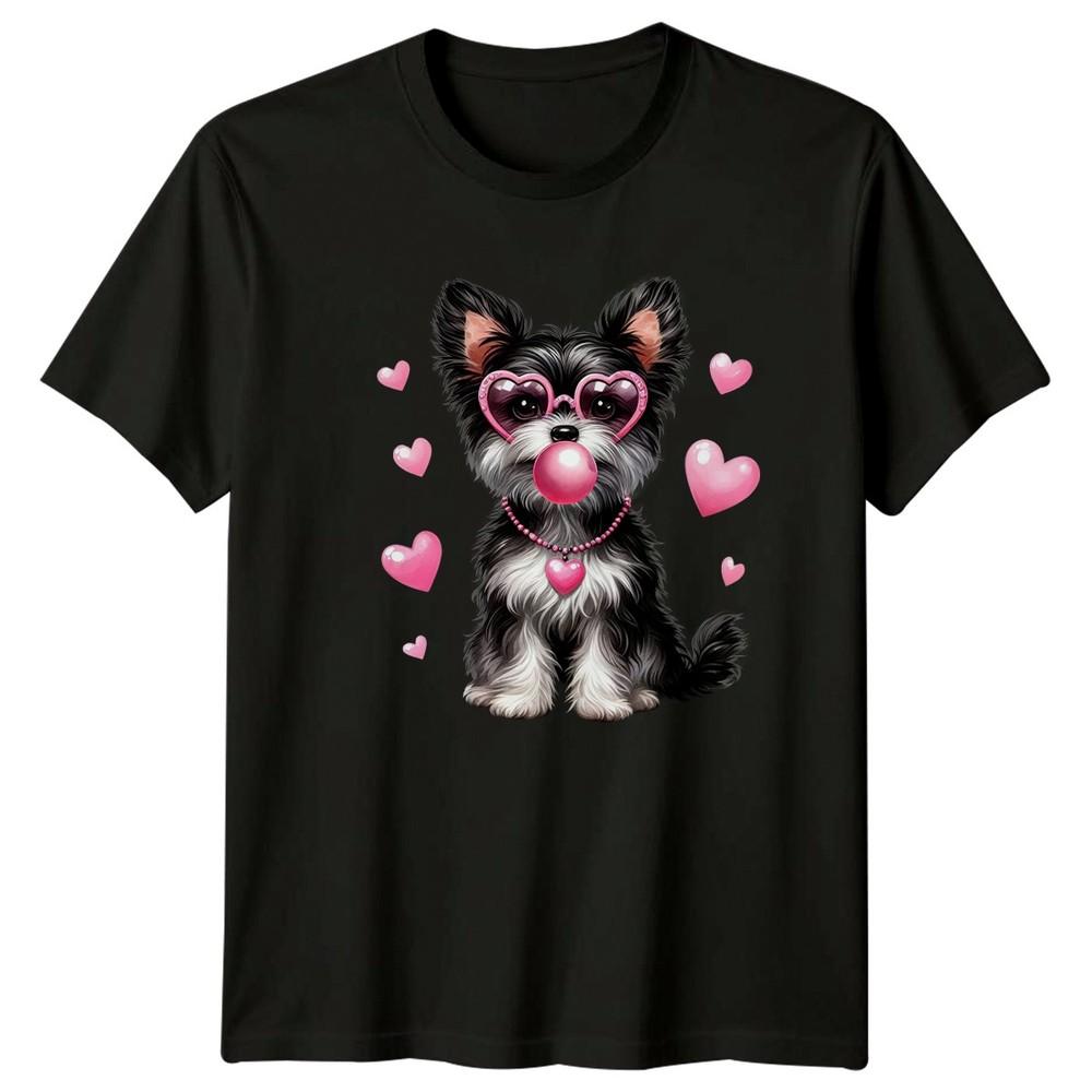 Dog With Heart Sunglasses Bubblegum Dogs Animals Unisexs TShirt Unisexs Tee Graphic