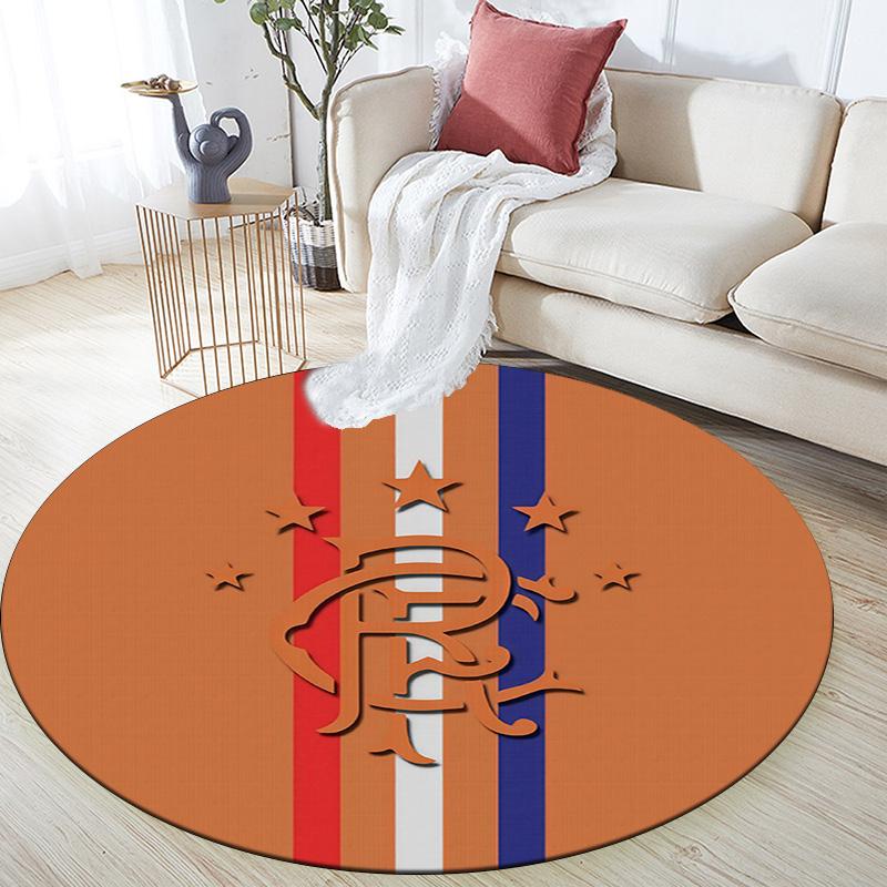 Rangers FC Round Area Rug,Carpet Rug for Living Room Bedroom Sofa Playroom Decor,Non-slip Floor Mat