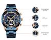 CURREN Men's Sport Quartz Chronograph Watch with Luminous Hands, Stainless Steel, and Date Display