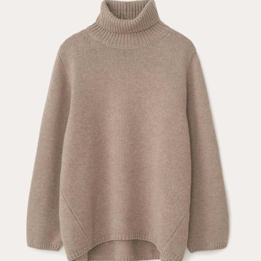 Women's European-Style High Neck Loose Wool Sweater for Autumn/Winter