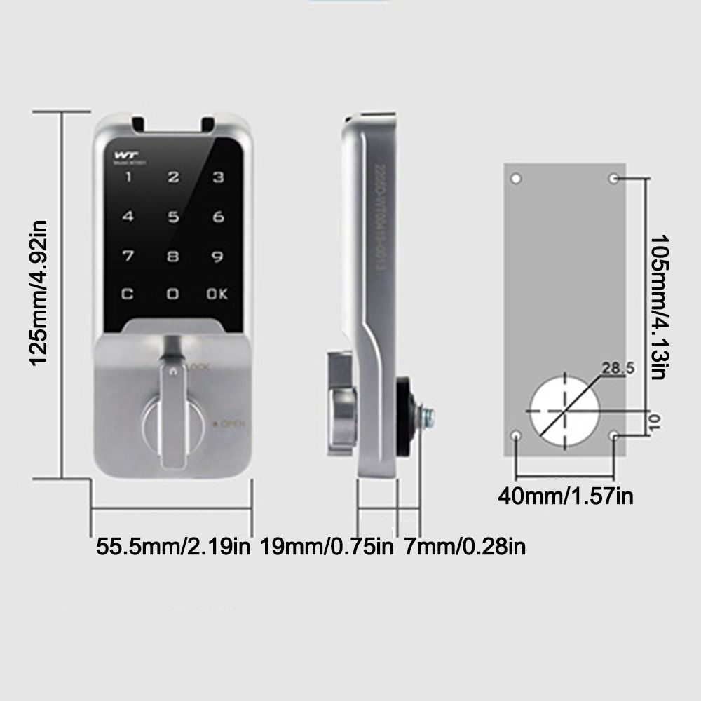 Touch Keypad Keyless Lock Digital Password Lock Smart Cabinet Lock Home Security