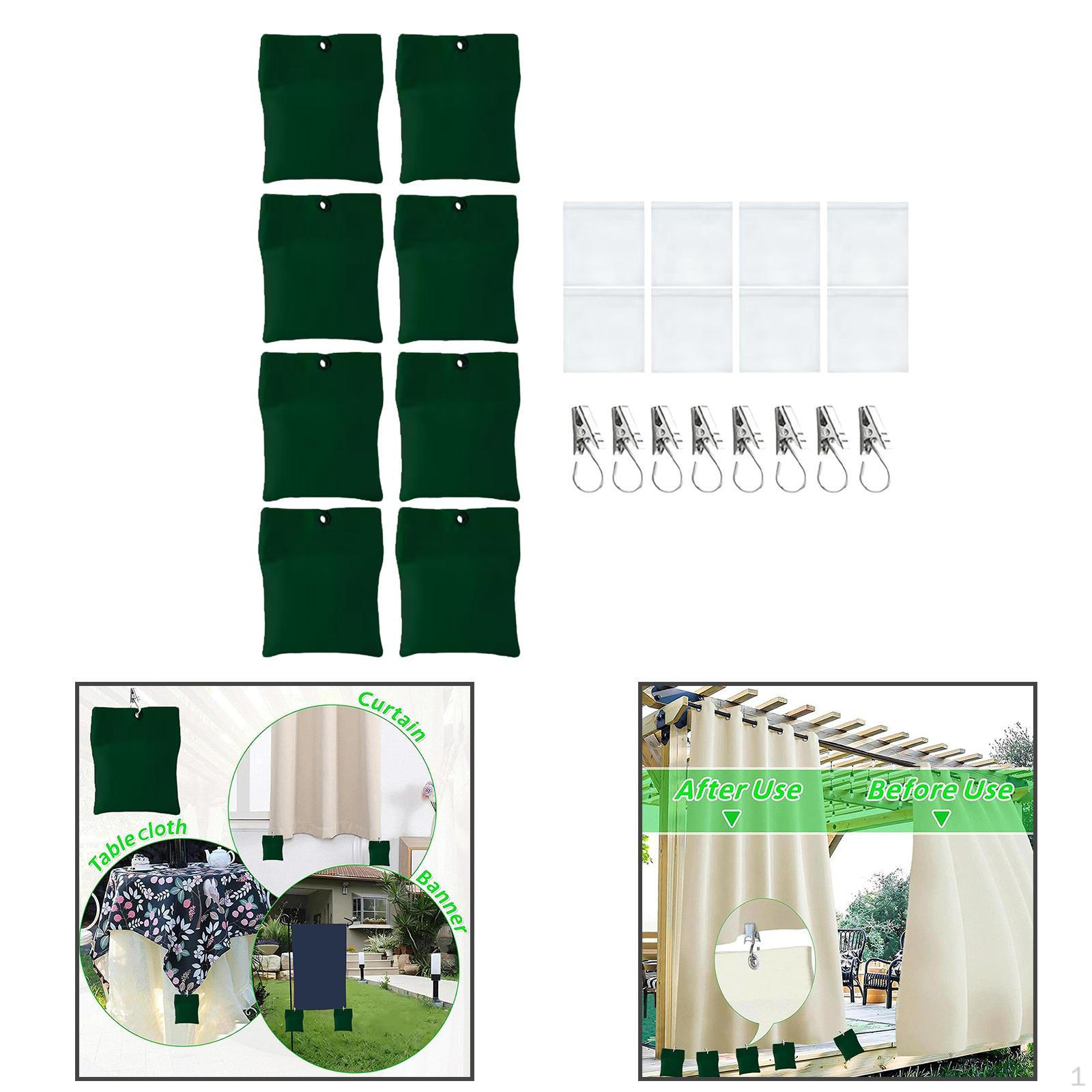 

Уличные утяжелители для штор, Сверхпрочные, Практичные и простые в использовании с подхватами, Мешочки-утяжелители для штор зелёный