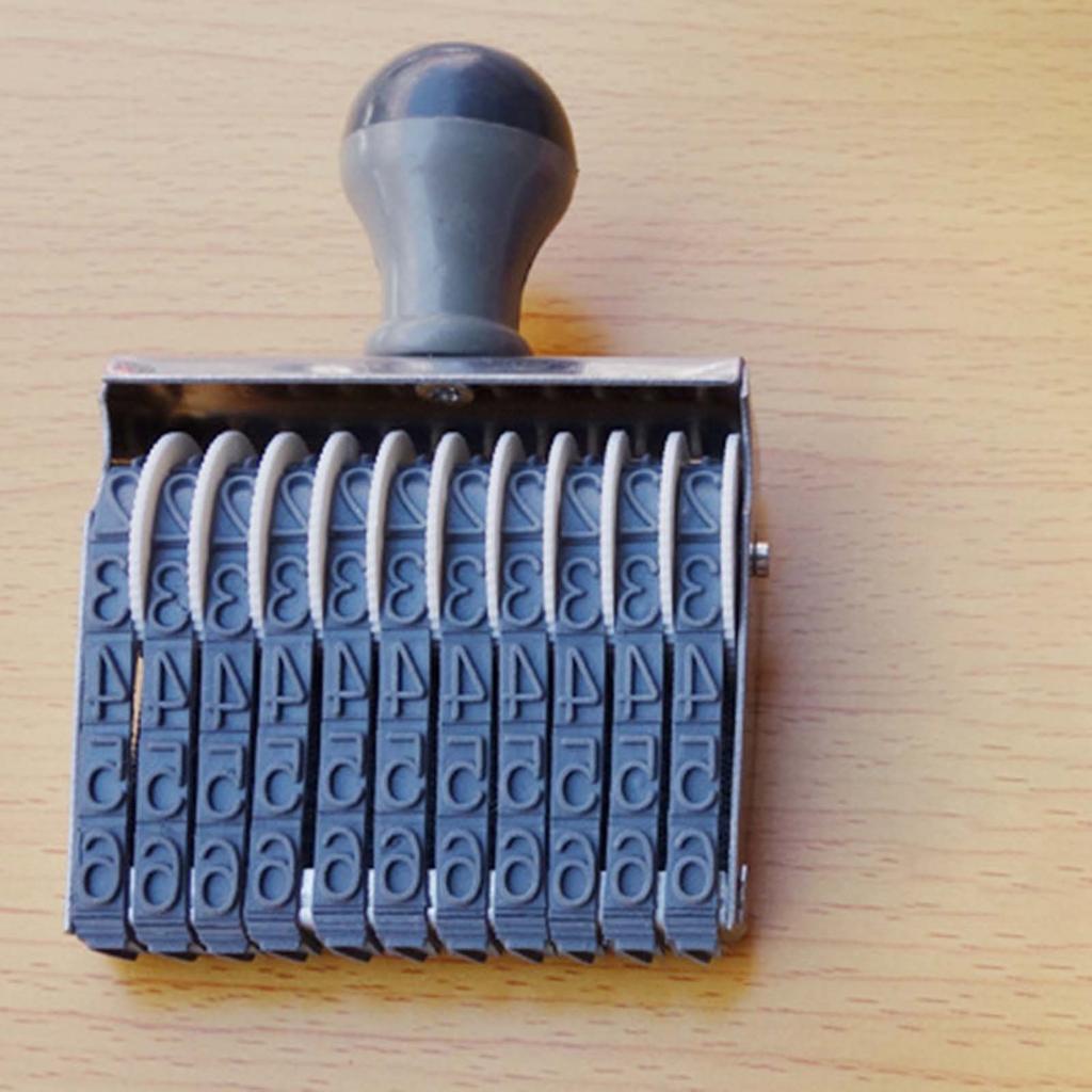 4/11/12 Digits Wheel Rubber Numbering Stamp Number Digital Rolling Date Stamp for Office DIY Craft Card Making Date Planner
