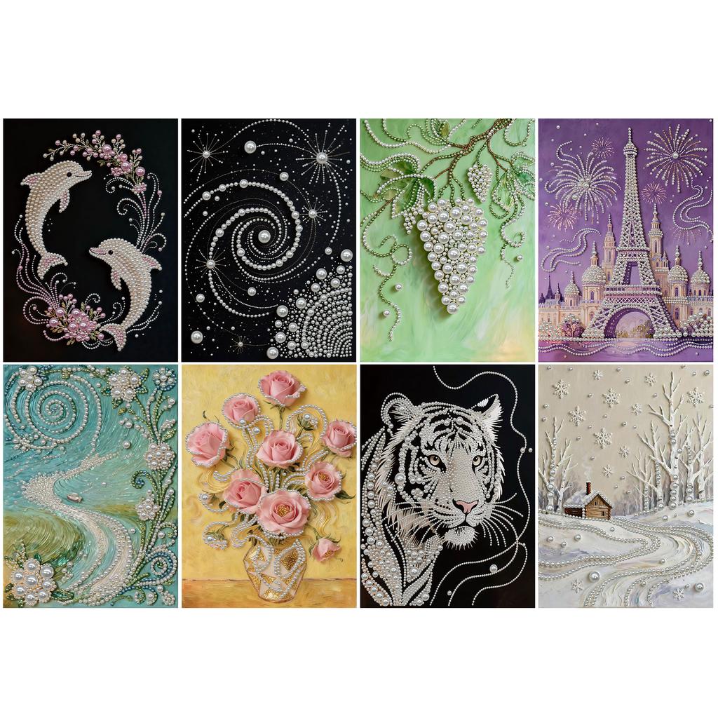 DIY Pearl Diamond Art Kits for Home Wall Decor Diamond Dots Paintings Picture Arts Craft With Frame 30x40cm
