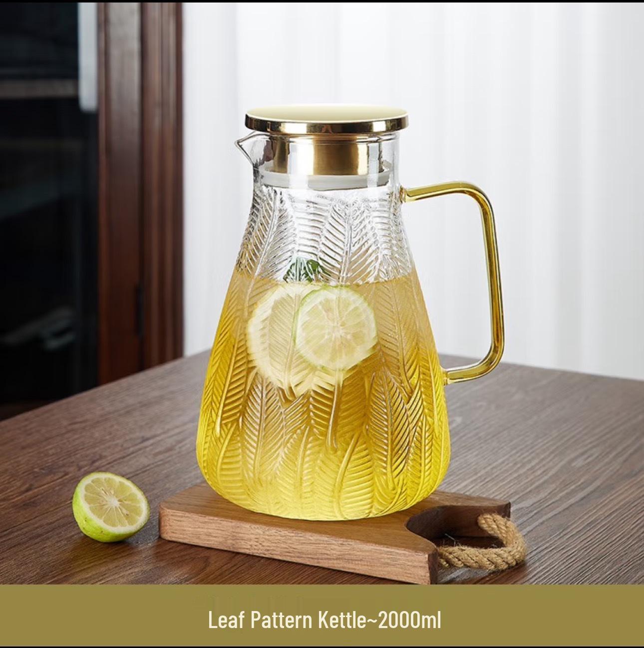 

Роскошный набор стеклянного чайника, устойчивого к холоду - Большая емкость, Прочный, Взрывобезопасный для воды, сока и чая