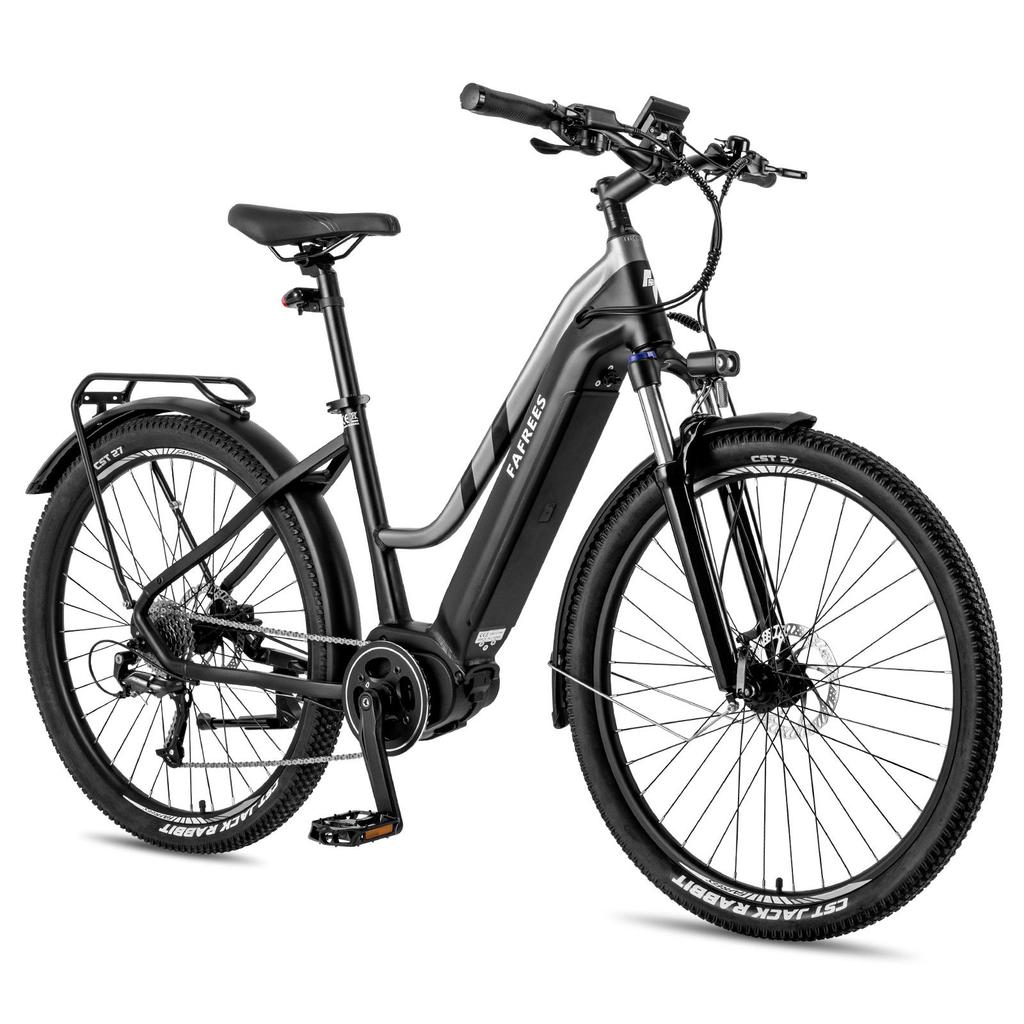 FAFREES FM8 Elektrofahrrad mit Kindersitz 27,5 Zoll Breitreifen 250W Mittelmotor 25km Max. Geschwindigkeit 36V14,5Ah Akku 100-120km Reichweite APP-Steuerung