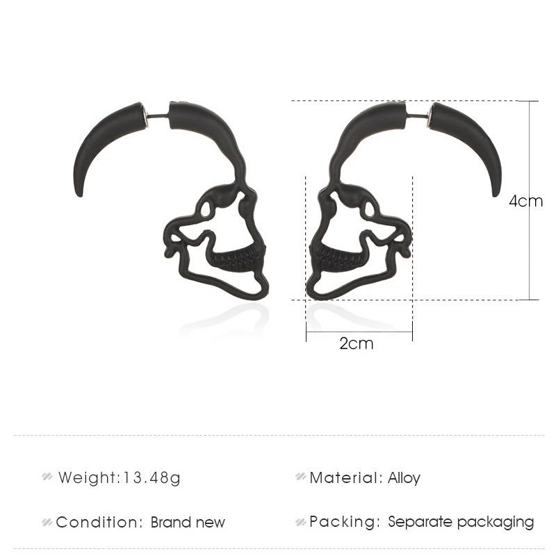 Boucles d'oreilles pendantes créatives avec tête de mort percée pour femmes hommes Style Punk Rétro Hip Hop Rock Clous Accessoires de Bijoux