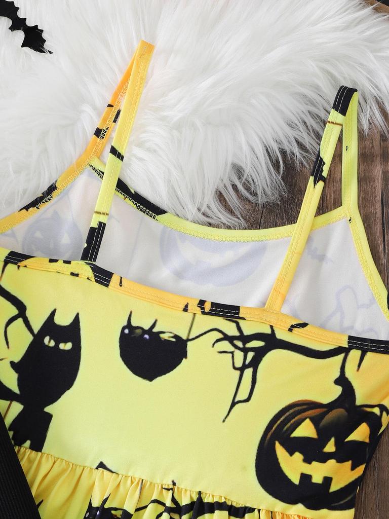 Girls' Halloween Pumpkin Jacket and Suspender Dress Set (Ages 8-12)