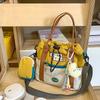 Portable Mountaineering Crossbody Bag Embroidery Drawstring Bucket Cloth Bag  Couple