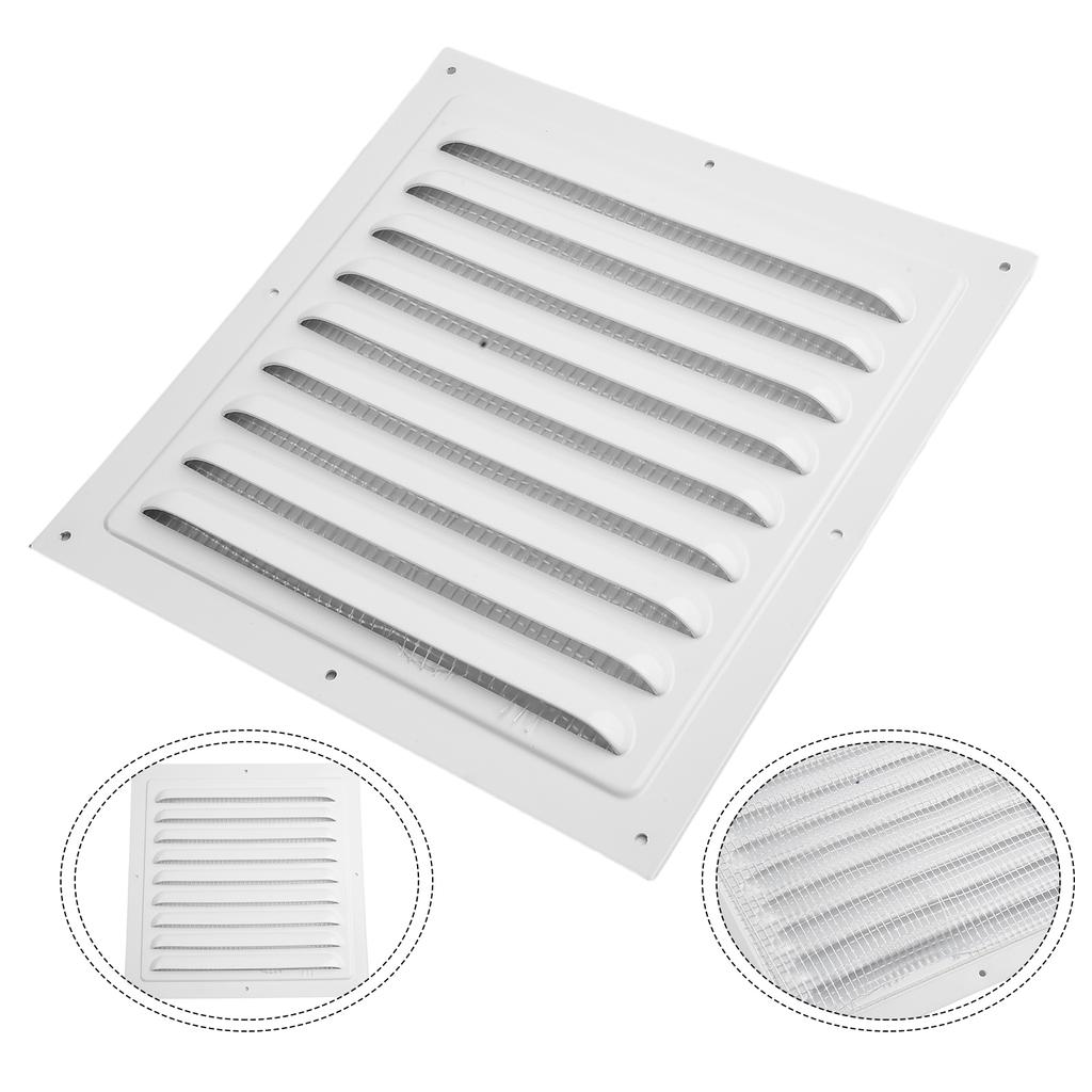 Square Aluminum Alloy Air Ventilation Cover 150 200 250 300mm Louver Ducting Ceiling Vent Grill Cover Cooling Ventilator Mesh