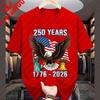 USA 250th Anniversary T Shirt America 250th Anniversary Celebration Birthday Cotton Short Sleeved Graphic T Shirts Camisetas