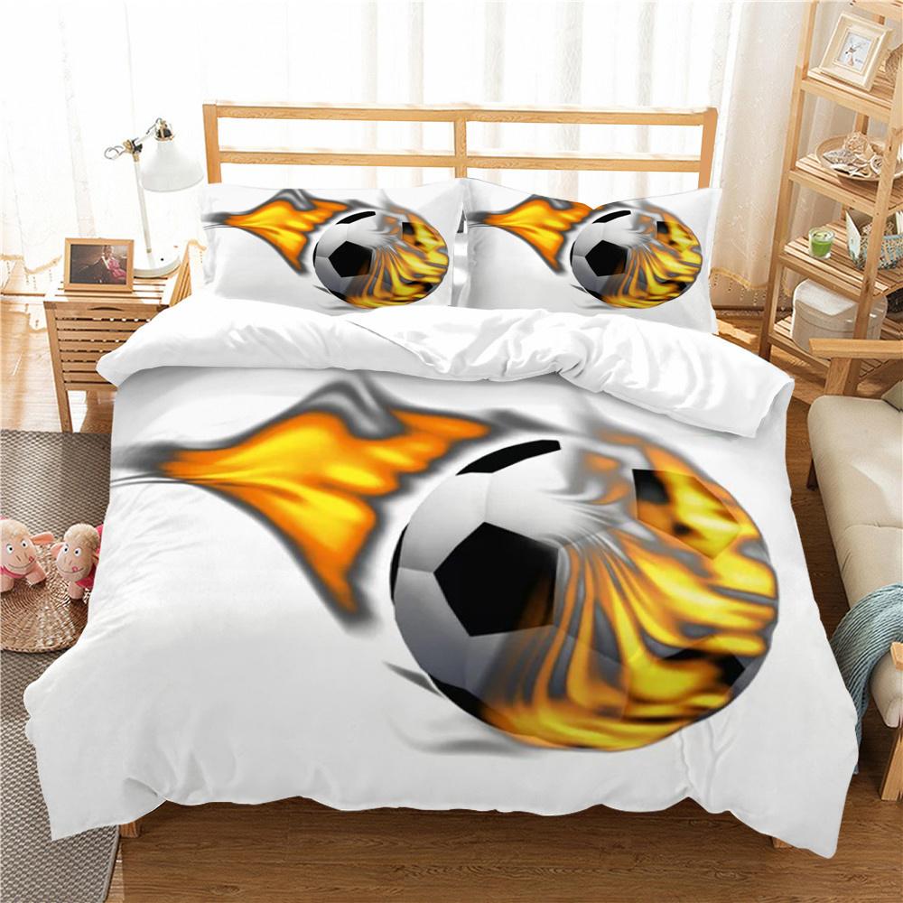 Conjuntos de capa de edredom esportivos queen size cama futebol adolescente crianças têxteis para casa de luxo capa de cama de alta qualidade