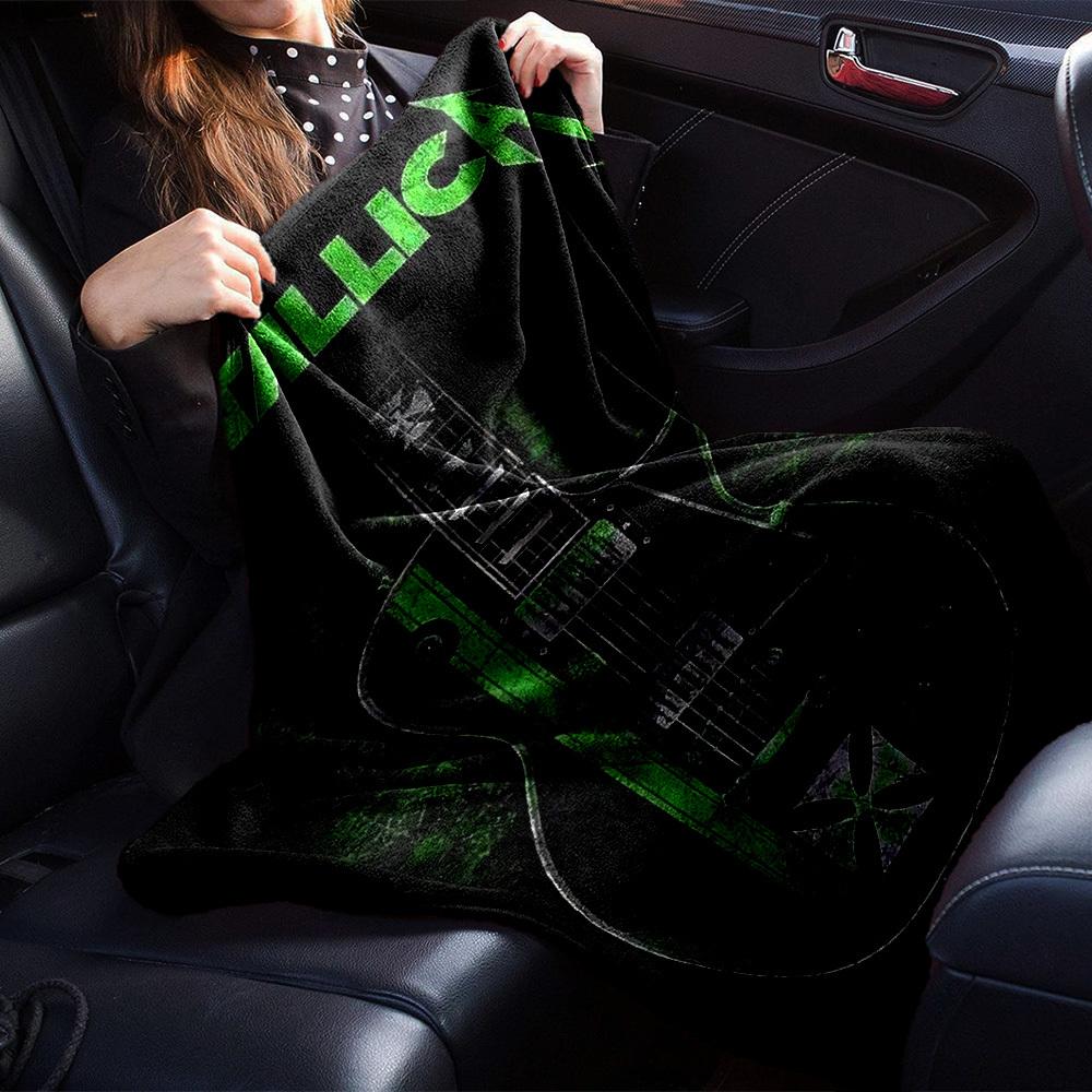 1pc Dragon guitarThemed Blanket Soft Flannel All Season Cozy Throw with Bold Graphic Print, Travel, or Holiday Gift for Family & Friends