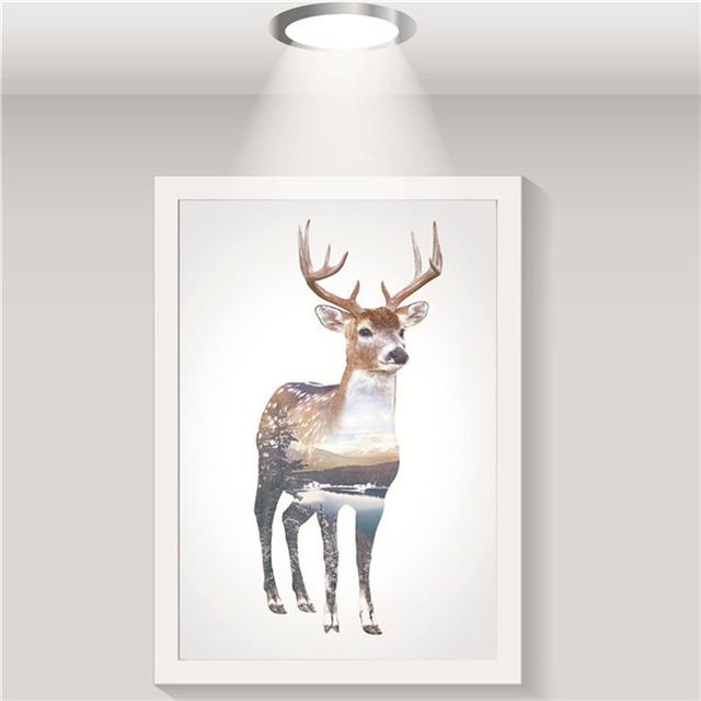 Scandinavian poster, canvas, flying eagle, forest, natural silhouette, wall art print, home decoration, oil painting without frame