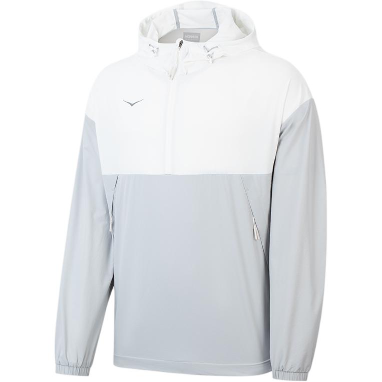 Hoka One One Outdoor Pullover Lightweight Breathable Sports Hoodie Long Sleeve Jacket Men jackets Starlight-Gray 1173654