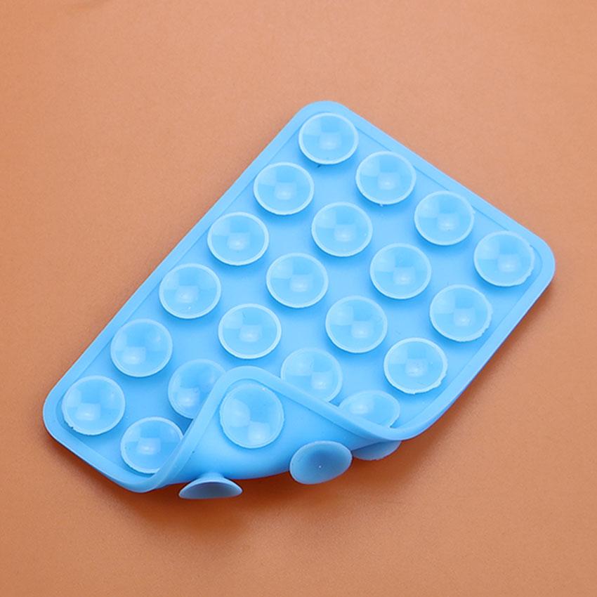 

JCD 2 шт. Силиконовая двухсторонняя присоска-держатель для мобильного телефона, настенный кронштейн, 24 нескользящих, без клея, съемный небесно-голубой