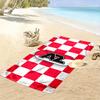 Red and White Checkered Towel Beach Towel Quick-drying for Travel Outdoor Sports Jogging Beach and Swimming