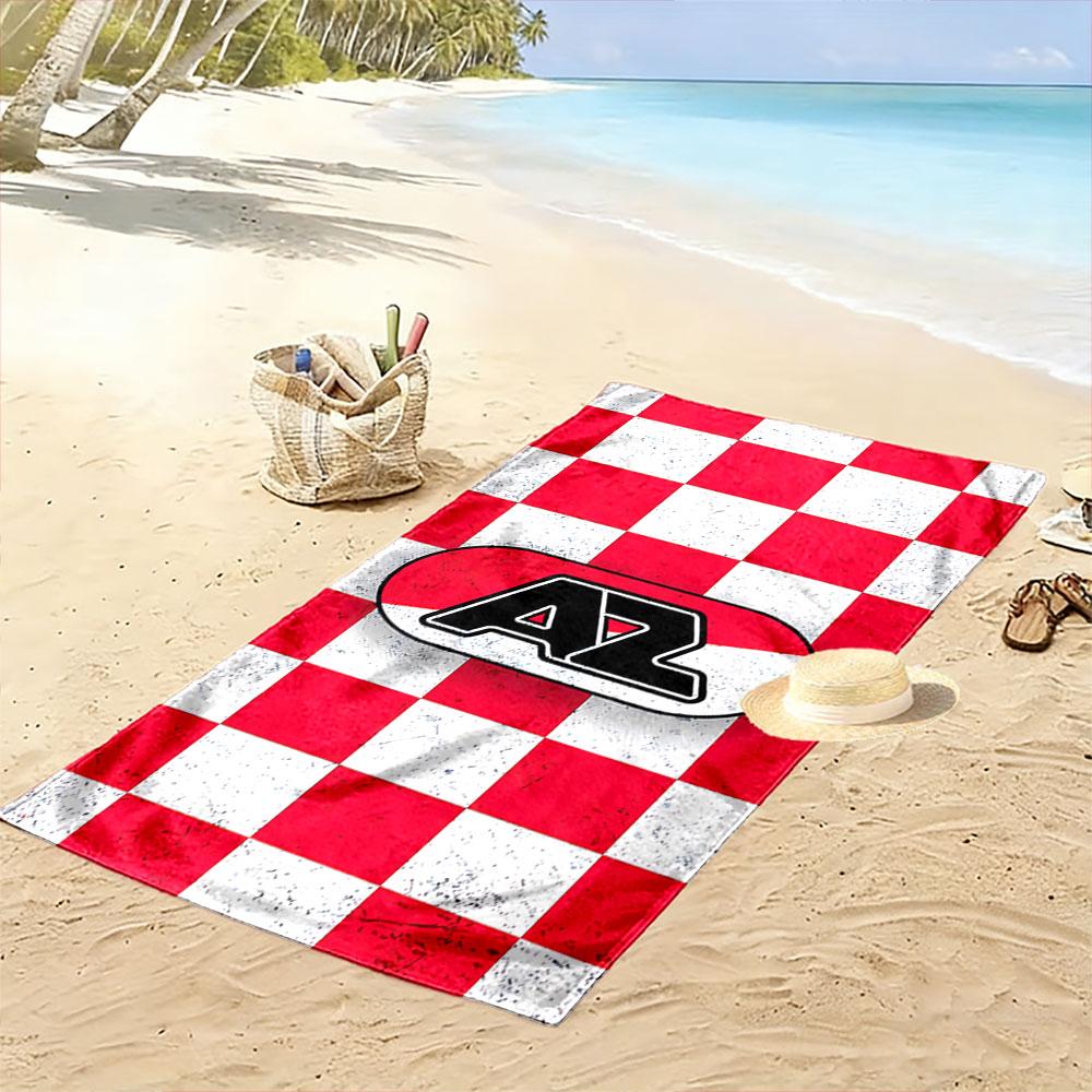 Red and White Checkered Towel Beach Towel Quick-drying for Travel Outdoor Sports Jogging Beach and Swimming