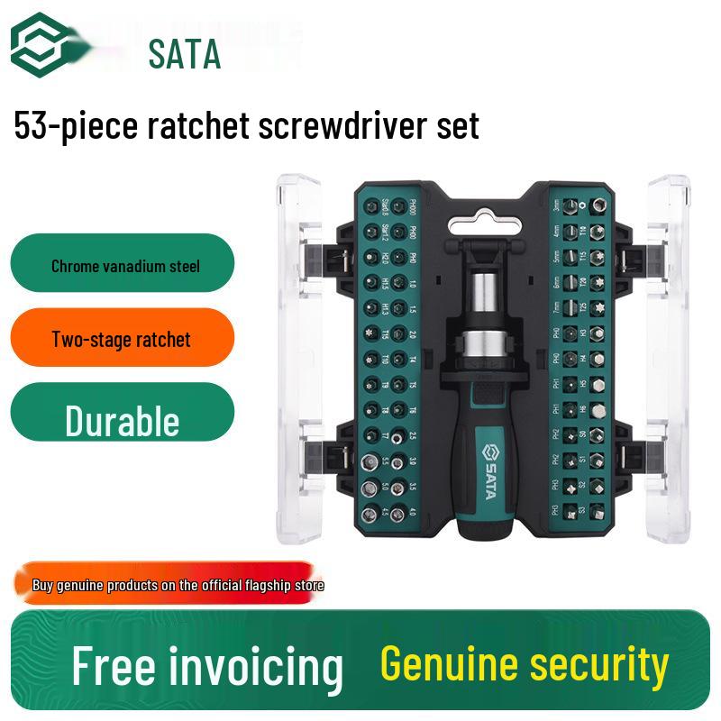 Sata Multi-Purpose Ratchet Screwdriver Set for Mobile & Notebook Repair (Phillips, Slotted, Torx)