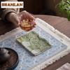 Brocade Flowers Tea Towel Antique Tea Cup Pad Dish Towels For Kitchen Tea Napkins Household Tea Cloth Drinkware Accessories Gift