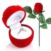 Red Rose Ring Box Rose Flower Engagement Box Jewelry Boxes Jewelry Earring Box  Wedding