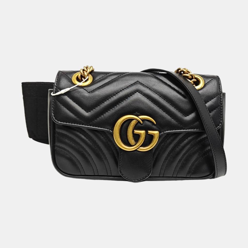 [Pre-Owned] Gucci GG Marmont Matelassé Mini Bag 'Black' - Excellent #1B5YDKZ