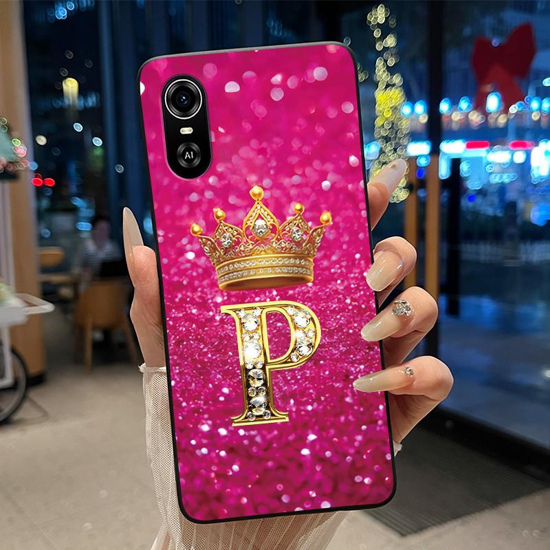 Superior Fashion Couple Soft Silicone Black Phone Case For ZTE Blade A31 Case Shockproof Crown Letter Pattern Shell