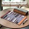 Flexible Backgammon Game Set with PU Playing Board and Acrylic Counters, Elastic Storage Closure for Camping, Commutes, and Indoor Play