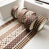 Plaid Tape Set, 6 Rolls Aesthetic Grid & Polka Dot Decorative Tapes For Journal Scrapbooking Diy Crafts & Planner