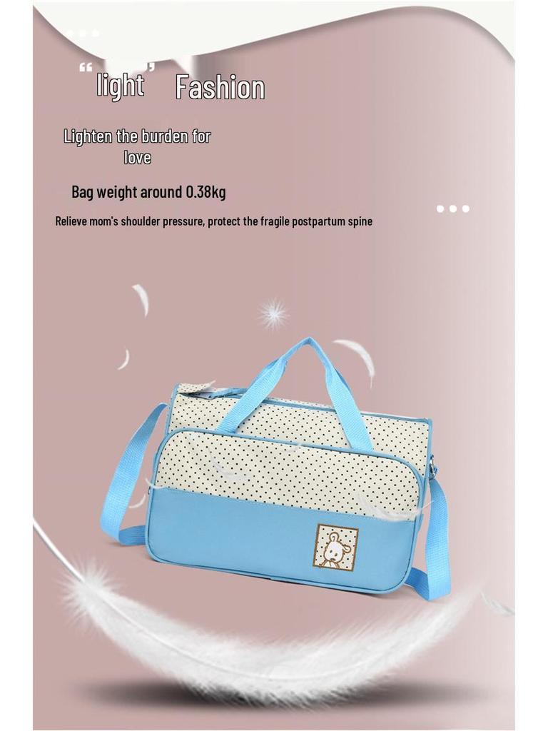 Waterproof 5-Piece Mom and Baby Travel Bag Set: Multifunctional, Large Capacity