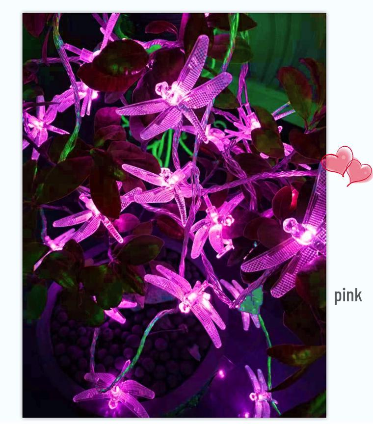 LED Dragonfly String Lights for Festive and Tree Decorations