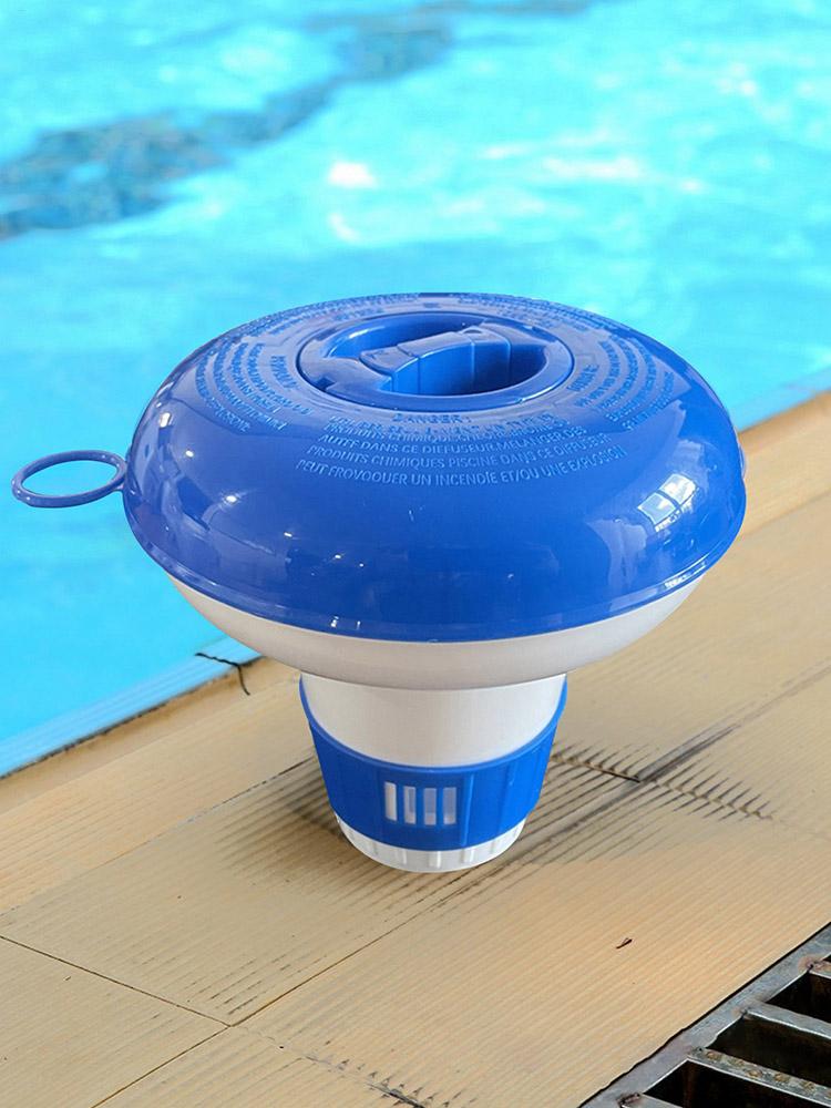 5 inch Deluxe Large Swimming Pool Cleaning Tools Chlorine Dispenser Blue White Floating Swim Pool Tool Tablet Auto-Supplier